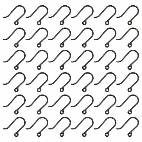 Plastic Earring Hooks - Ear Wire - with Loop - Black - 11x9x06mm - Hole: 05mm - 120pcs/box