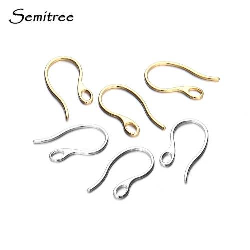 Semitree 50pcs Stainless Steel Ear Wires Earrings Hook Clasp DIY Jewelry Earring Making Handmade Findings Jewelry Accessories
