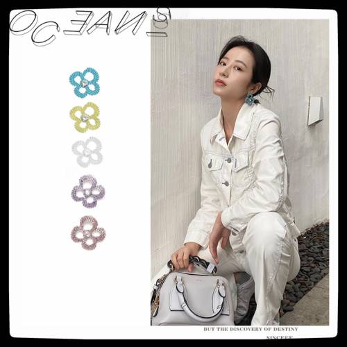 SexMara 2021 New Trendy Design Cool Flower Micro-inlaid Zircon Exaggeration Stud Earrings For Woman Girls Party Tourism Jewelry