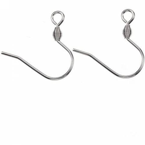 UNICRAFTALE 50pcs(25pairs) 08mm Pin Stainless Steel Earring Hooks Fish Ear Wire 2mm Hole Earrings Hooks for Drop Earrings Jewelry Making 17x175x25mm