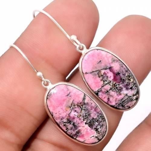 Vintage Alloy Pink Turquoise Earrings for Women Retro Ethnic Style Handmade Drop Hook Earrings Jewelry Wedding Party Jewelry