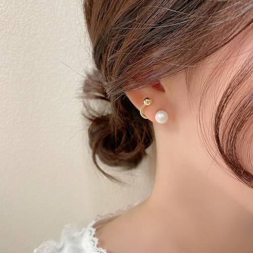 Women Pearls Ball Hook Earrings Eardrops Bridal Wedding Party Jewelry Aretes De Mujer