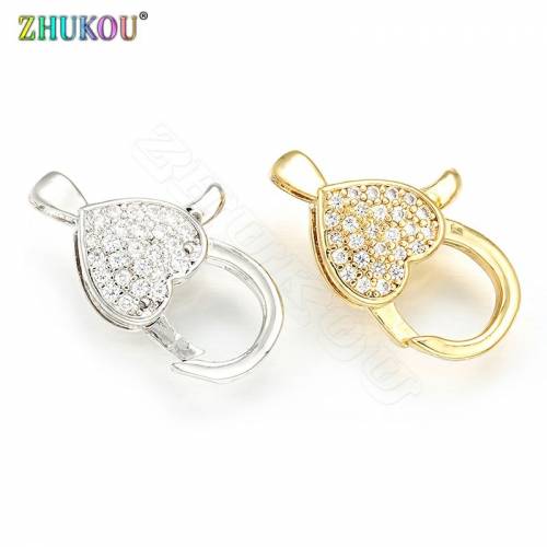 ZHUKOU 12x20mm Crystal Lobster Buckle Hooks for Necklace and Earrings Handmade Jewelry Making Accessories model:Vk73