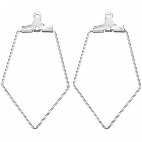 UNICRAFTALE 10 PCS Stainless Steel Hoop Earrings Findings Pengaton Beading Hoops Components for Jewelry Earrings Making - Silver
