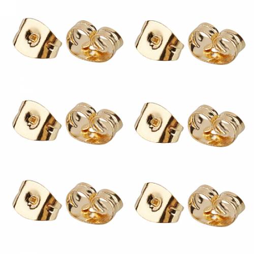 Unicraftale 304 Stainless Steel Ear Nuts - Ear Locking Earring Backs for Post Stud Earrings - Barrel Plating - Golden - 3x6x4mm - Hole: 07mm -...