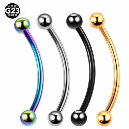 2Pcs/Lot ASTM-F136 Implant Titanium Eyebrow Piercing Earring 16G Curved Tongue Pircing Snake Eyes Labret Lip Stud Daith Jewelry