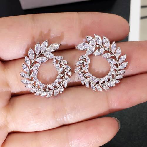 XIYANIKE 10 Colors Rhinestone Statement Earrings 2019 Geometric Big Round Stud Earrings For Women Crystal Luxury Wedding Gift