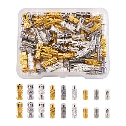 1 Box Brass Screw Twist Clasps Barrel Tube End Caps Fastener Buckles Connectors Clasps for Jewelry DIY Craft Bracelets Necklace