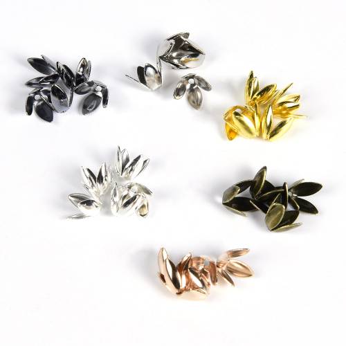 100Pcs/Lot 4 Leaves Flower Bead Caps Diy Earring Bracelet Findings Fit 6mm Loose Spacer Apart End Bead Caps For Jewelry Making