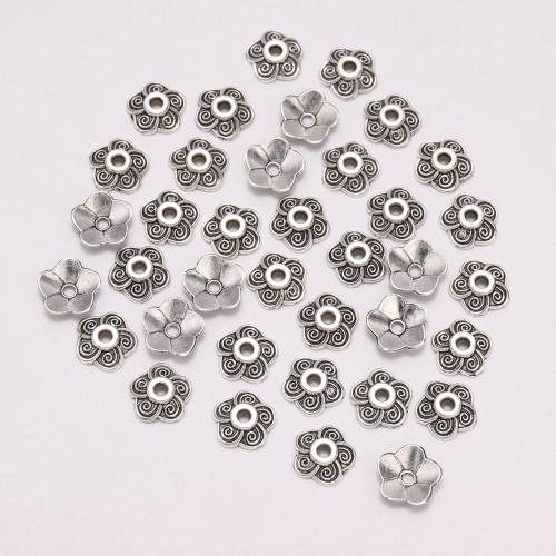 100pcs/Lot 85mm Antique Carved Beads Caps Plum Blossom Flower Loose Sparer Torus Apart End Bead Caps For DIY Jewelry Making