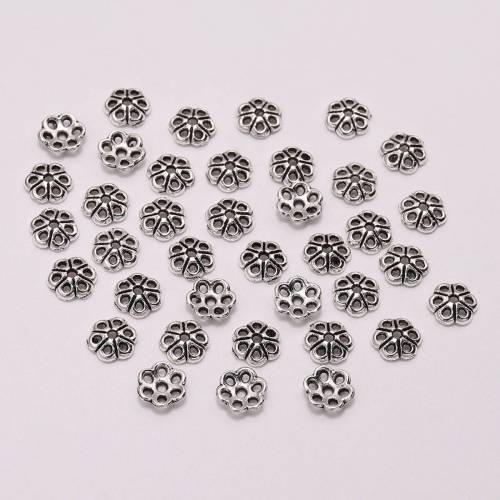 100pcs/Lot Flower Hollow 6mm Antique Bead Caps Carved Flower Bead End Caps Receptacle Torus DIY Spaced Apart Jewelry Making