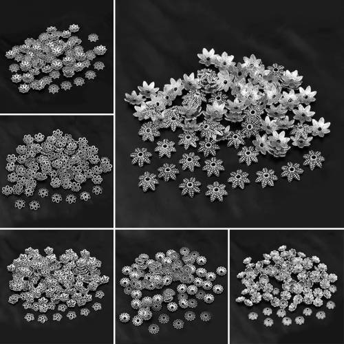 100pcs/lot Flower Torus Shape End Beads Claps Alloy Metal Spacer Beads Jewelry Finding for DIY Necklace Bracelet Charms Handmade