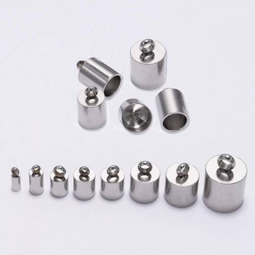 10pcs 2-10mm Tassel Leather Cord Clasp Hooks Stainless Steel End Tip Cap Cords Connector For DIY Bracelet Jewelry Making Finding