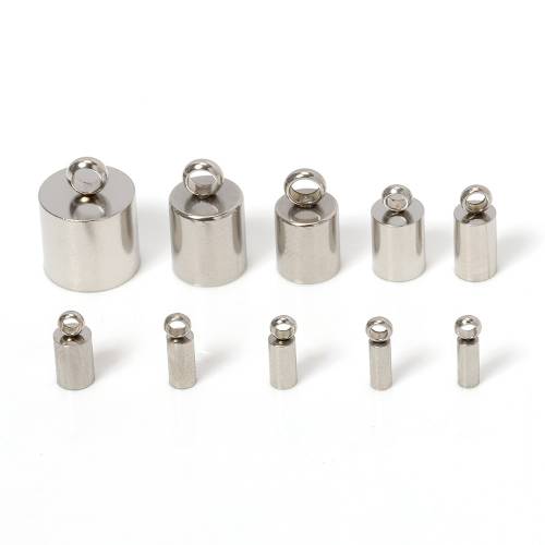 10pcs Stainless Steel End Caps Crimp Beads Covers Connectors Charms Pendants for DIY Jewelry Making Components Wholesale
