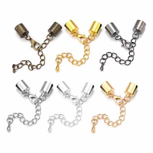 10pcs/Lot 3-10mm Lobster Clasps Hooks Extending Chain Leather Cord End Caps Clasps Connectors For Jewelry Making Findings