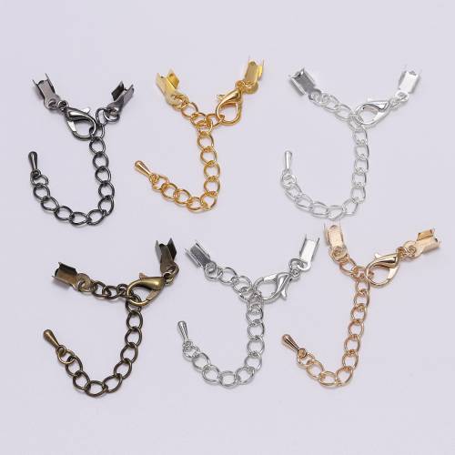 10pcs/lot 3-8mm Cord Clips End Caps Lobster Clasps Extender Chain Water Drop Connectors For DIY Jewelry Making Accessories