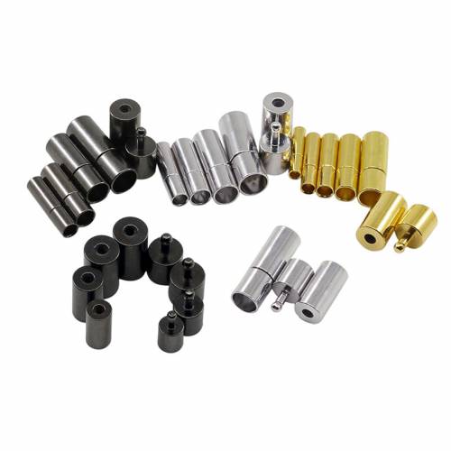 10Pcs/Lot Black Gold Rhodium Color Metal Plating End Caps for DIY Leather Bracelets Necklace Connectors Jewelry Making Findings