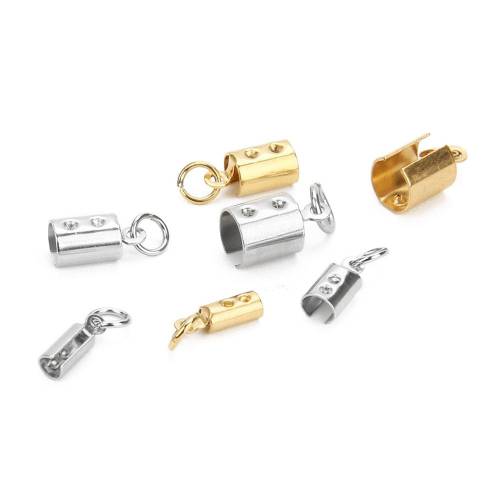 10pcs/Lot Stainless Steel Rope Open Clips Buckle Beads Chain End Crimp Cap Connector Jewelry Accessories