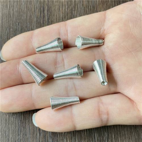 120pcs Metal Spring Funnel Shape Spacer Beads Caps Beading DIY Findings End Caps Bead Stoppers For Jewelry Makings Accessories