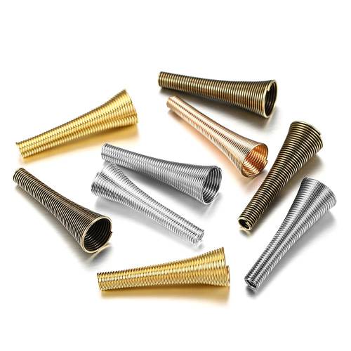 12pcs/lot Metal Spring Funnel Shape Spacer Beads End Caps Spacer Beads Connector For DIY Jewelry Making Supplies Accessories