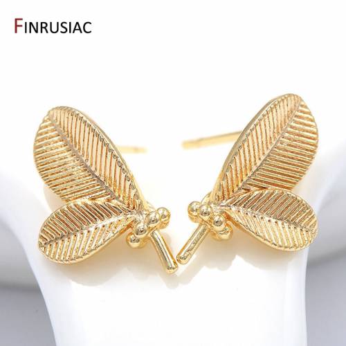 14K Gold Plated Leaf Earring Hooks with Pearl Pendant Bail Caps Bead End Caps Trays DIY Earrings Jewelry Making Findings