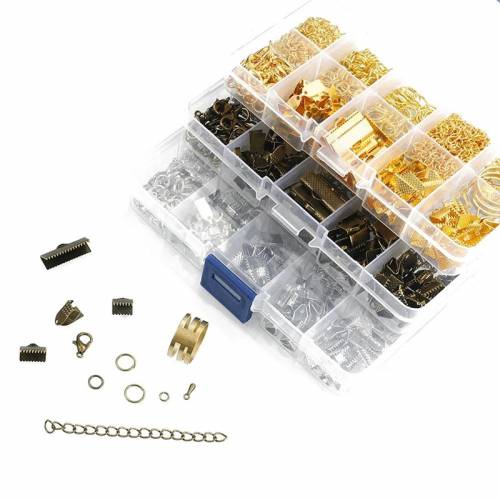 1box DIY Jewelry Findings Tools Set Open Jump Rings/Lobster Clasp/Clip Buckle/End Caps/Earring Hooks For DIY Jewelry Making Set