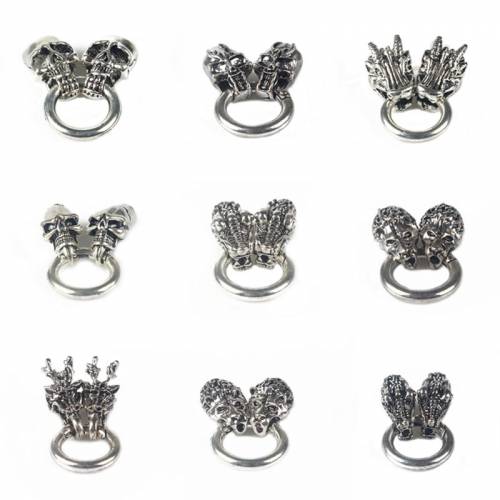 1pcs Skull/Dragon/Snake Head End Cap Spring Clasp Fit Round Leather Cord Jewelry Making Accessories Material
