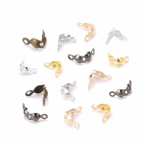 200pcs 4x8mm Metal Connector Clasp Ball Crimp End Beads Caps For Necklace Bracelet Earrings Jewelry Making Supplies Accessories