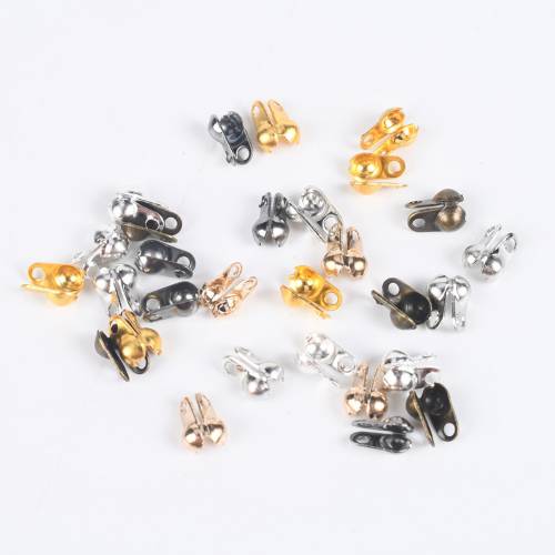 200Pcs/Lot 15 24 32mm Crimps End Caps Ball Beads Chains Necklace Bracelet Connectors Clasps For Jewelry Making Supplies