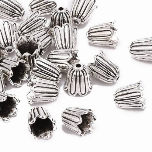20Pcs 10mm Flower Metal Tibetan Style Loose Spacer Flat Bead Caps End Cap for DIY Jewelry Making Accessories 10x10mm Hole :1mm