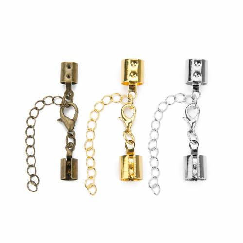 20pcs 3-8mm Lobster Clasps Hooks Extending Chain Fit Leather Rope Bracelet Crimps End Tip Caps Connectors For DIY Jewelry Making