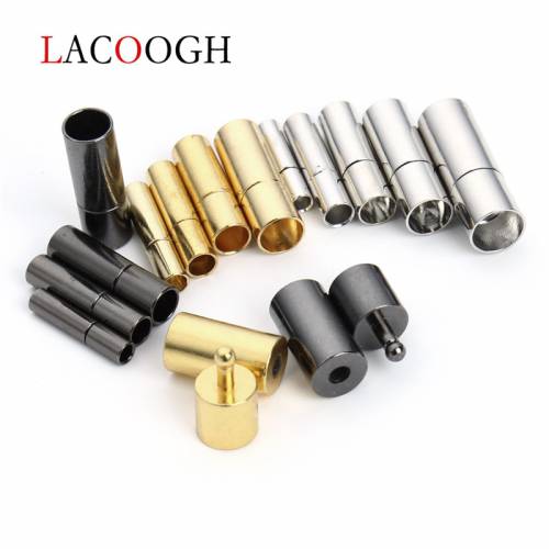 20pcs Black/Gold/Rhodium Color Metal End Caps End Clasps Fits 2/25/3/4/5/6mm Round Leather Cord for DIY Jewelry Making Findings