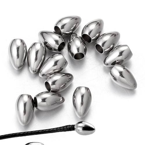 20pcs Lot Stainless Steel End Bead Caps Leather Cord Clasp Crimp Tips Fit15/2/25mm DIY Jewelry Making Fastener Crimp Finding