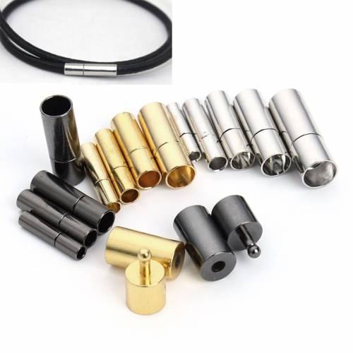 20pcs/Lot Round Metal Magnetic Clasps Fits 25/2/3/4/5/6mm Leather Cord Bracelets Necklaces End Caps Connectors For Diy Jewelry