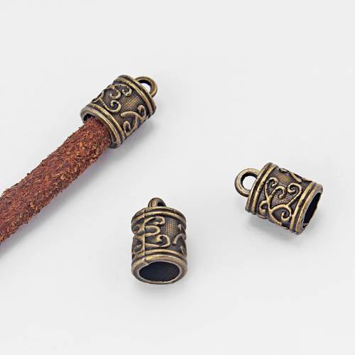 30pcs Antique Bronze Tone End Caps Bead Stopper For 5mm Round Bracelet Necklace Cord