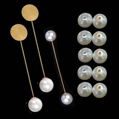 30pcs Brooch Pins End Cap ABS Pearl Earring Stud Post Plugging Back Stopper for Jewelry Making DIY Brooch Earrings Accessories