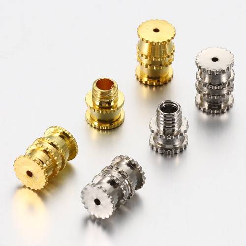30pcs Cylinder Screw Clasps Fastener Bracelet Necklace Rope End Caps Crimp Closure Connector for Jewelry Making DIY Accessories