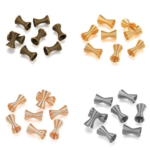 30pcs Funnel Shape Spacer Beads 12x7mm Metal Spring Beads End Cap Bead Connector Stoppers For DIY Jewelry Making Accessories