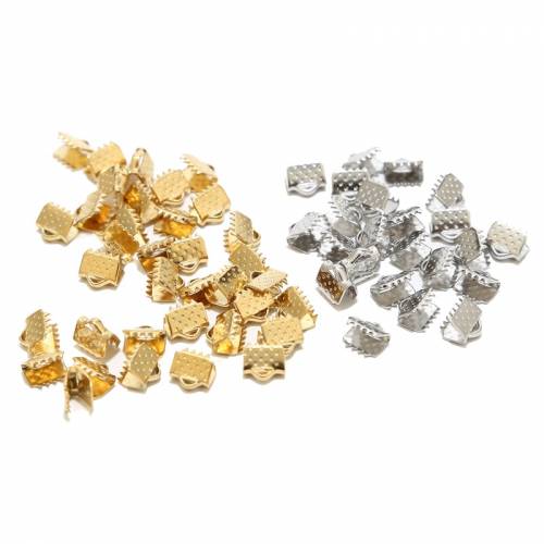 30pcs Stainless Steel Gold Plated 5*6mm Ends Bead Caps Clasp Cord End Clamp For DIY Jewelry Necklaces Making Findings Supplies