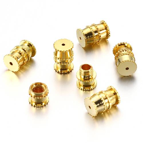 30pcs/lot Screw Twist Clasps 1mm Hole Tube Fastener Cord Beading End Caps for DIY Bracelet Necklace Connectors Jewelry Making