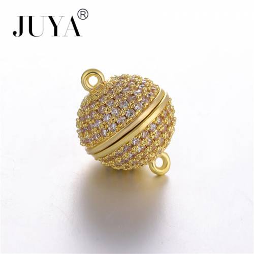 4 Size Luxury AAA Cubic zirconia Ball Magnetic Clasps For Jewelry Making DIY Bracelets Necklaces End Cap Clasp Accessories