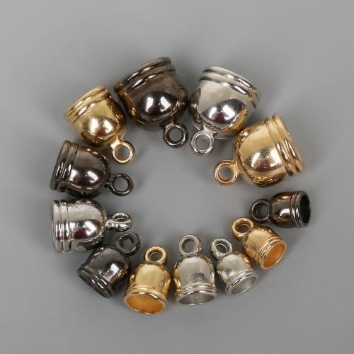50Pcs CCB End Caps Clip Clasp Bail Crimps Beads Covers Metal Clasps & Hooks For Necklace Bracelet DIY Handmade Jewlery Making