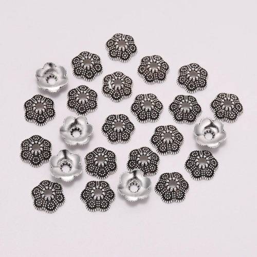 50pcs/lot 105mm Antique Tibetan Carved Out Flower Loose Needlework Sparer Torus End Bead Caps For DIY Earrings Making Findings