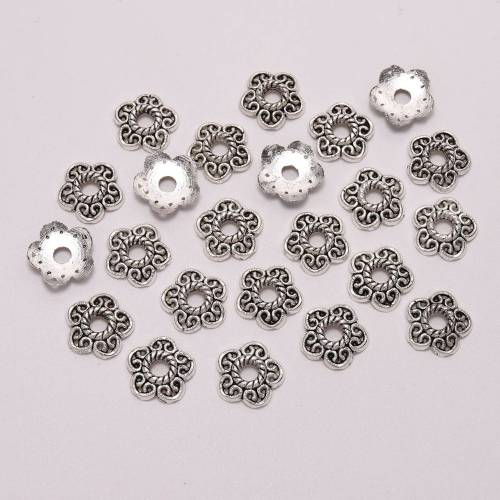 50pcs/Lot 11mm Peach Heart Flower Beads Caps End Receptacle Flower Torus Spaced Apart Bead Caps For DIY Jewelry Making