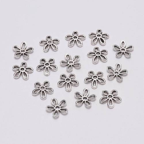 50Pcs/Lot 5 Petals Hollow Bead End Caps Flower Loose Sparer Apart Bead Caps For DIY Earring Bracelet Jewelry Making Accessories