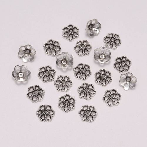 50pcs/Lot 9mm Bead Caps For Jewelry Bead Caps End Receptacle Hollow Flower Torus DIY Spaced Apart Jewelry Making Accessories