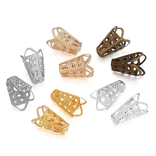 50pcs/lot Charms Flower Shape Beads Caps Hollow Cone End Beads Cap Filigree For Jewelry Making DIY Earring Necklace accessories