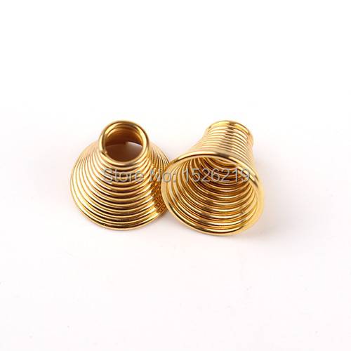 50pcs/lot Gold Color Spring End Caps Bracelet Clasp Hook Horn Beads Caps Fit Necklace Bracelet DIY Jewelry Making F2033B