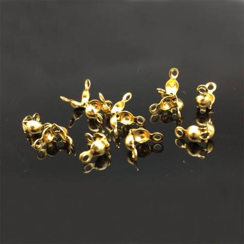 50pcs/lot Gold Tone Stainless Steel End Crimps Beads Tips Fit Ball Chain 74mm DIY Jewelry Making Findings