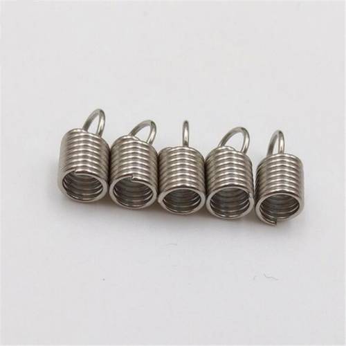50pcs/lot Stainless Steel Spring Clasps Cord Crimp End Caps Fastener Connectors For Round Leather Cord DIY Connector